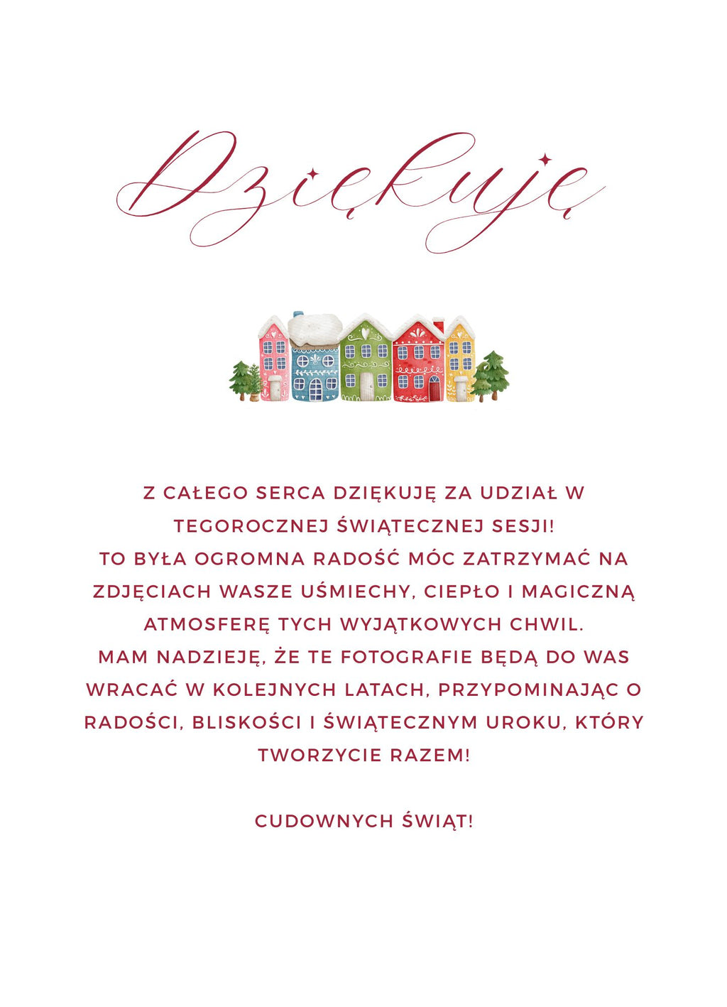 Podziękowanie świąteczne 13x18cm